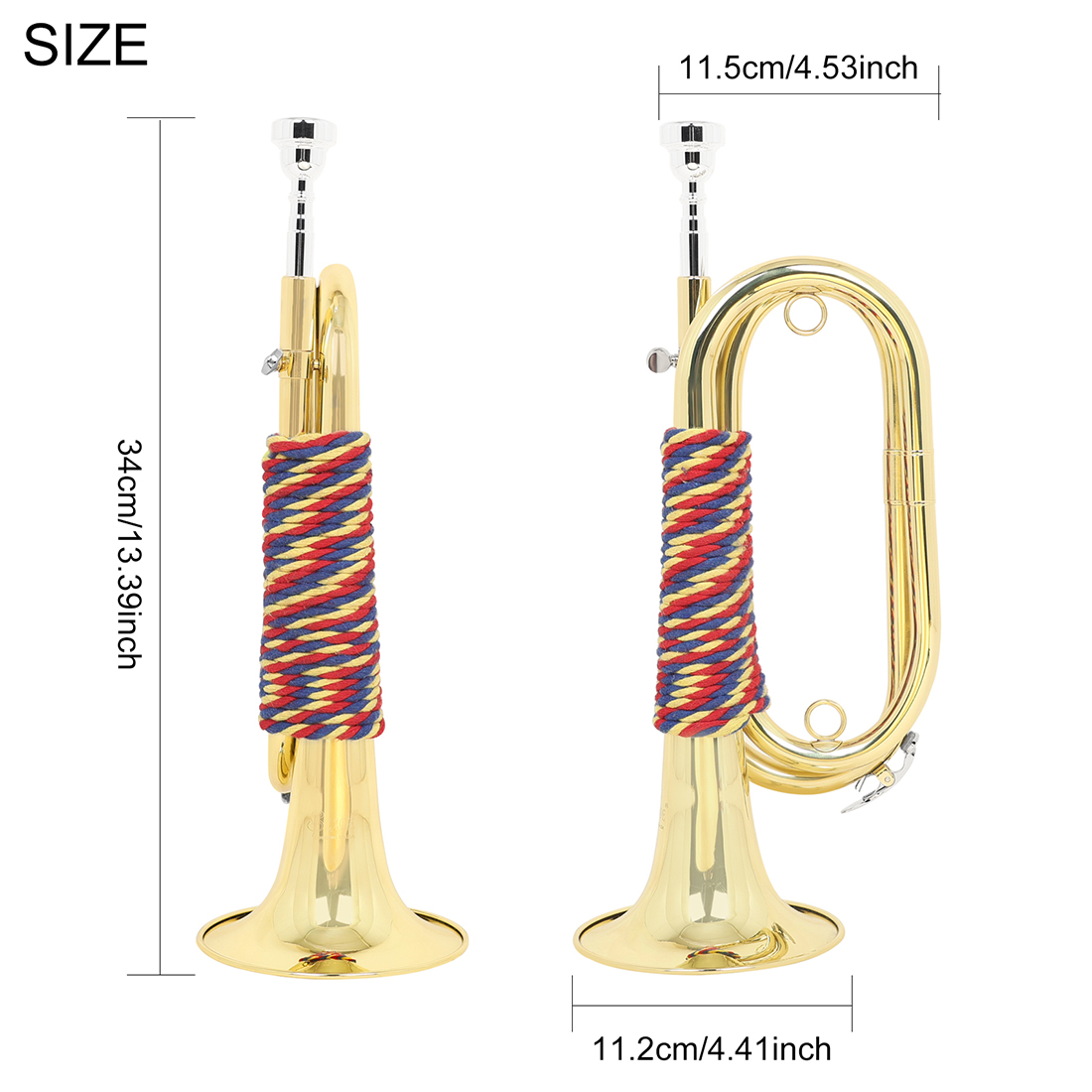 Bb Mini Bugle Trumpet Brass Go - Musical Instrument Bugle ulasan dan harga